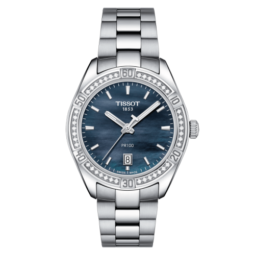 Tissot PR 100 Sport Chic 36 Stainless Steel - Diamond / Black MOP / Bracelet